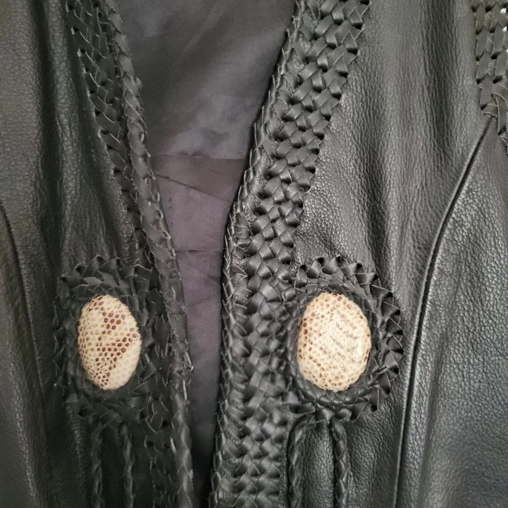 Men's Black leather vest